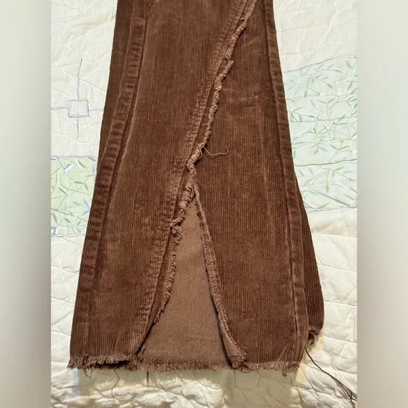COTTON Forever 21 Chocolate Flare CORDUROY Pants with Lace-Up Sides - Picture 7 of 13